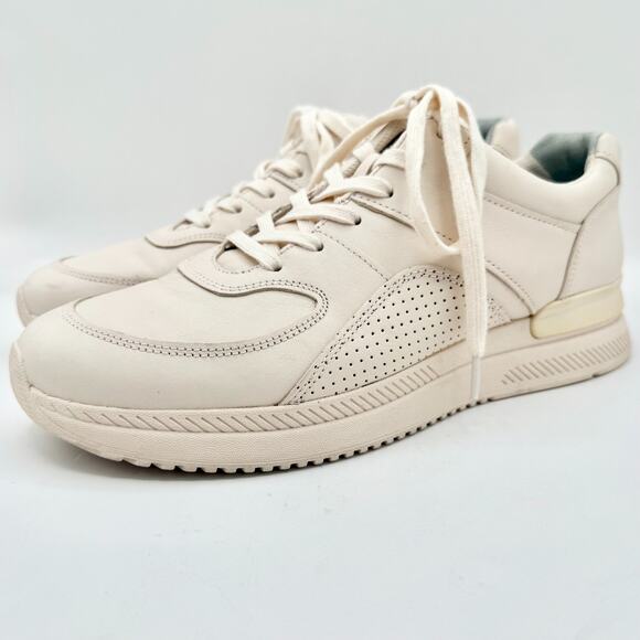 Everlane Cream Leather Court Sneakers Men 9.5 Women 11.5 Low Top Casual Shoes - Picture 2 of 14